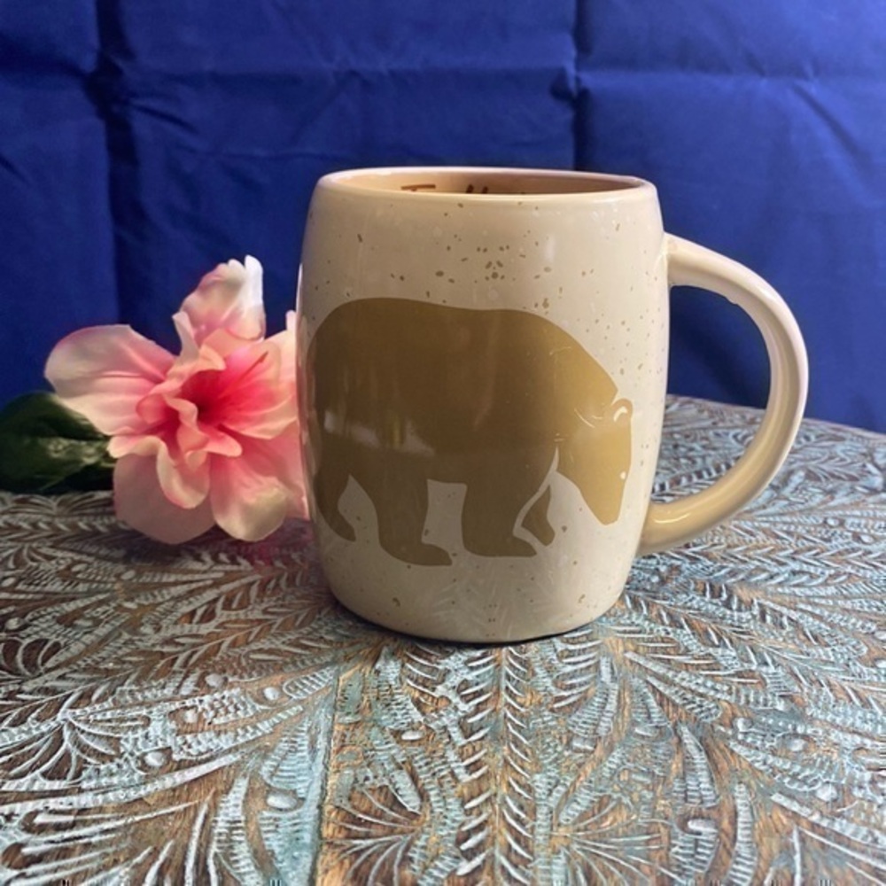 Tim Hortons 2016 Coffee Mug Limited Edition Cup Polar Bear Tan Speckled Cup